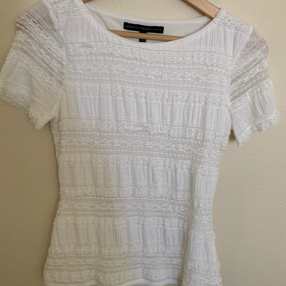 Very feminine white lace top
